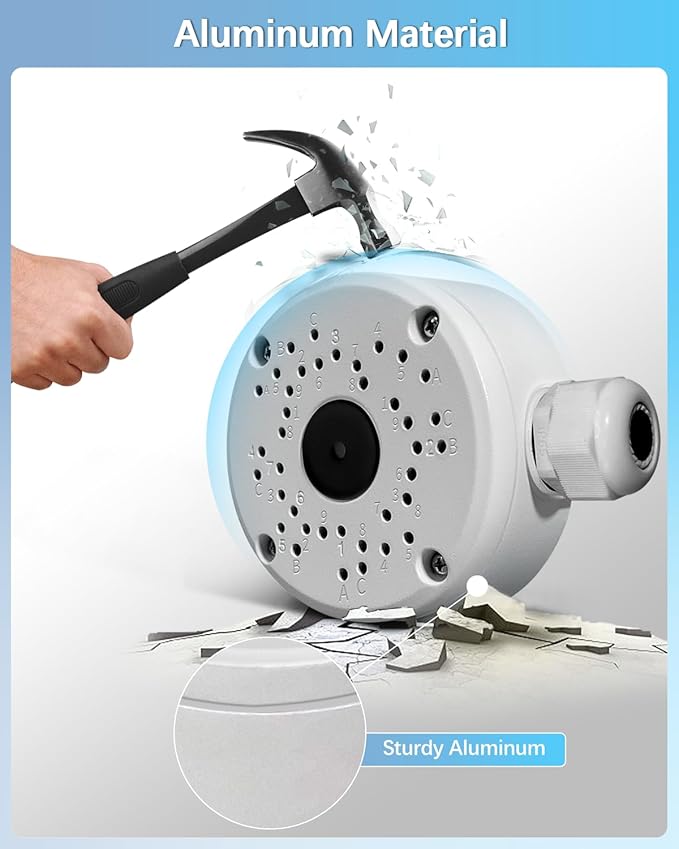 【Security Camera Junction Box】 Universal Bullet Security Camera Mount Bracket, IP66 Waterproof Metal Junction Box