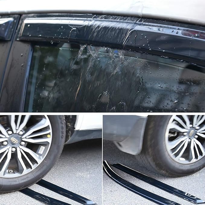 34inch 880mm Universal Fit Rain Snow Guard Sun roof Wind Deflector, 1pc Tape-On Dark Smoke Tint Auto Moonroof Window Visor RN88