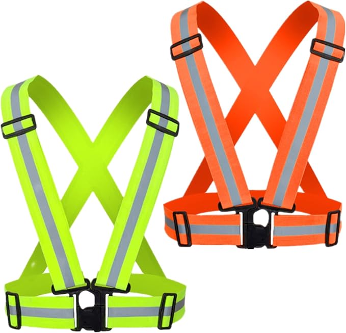 Reflective Vest, High Visibility Safety Vest Straps Reflective Gear for Night Running Walking Cycling for Men Women Kids