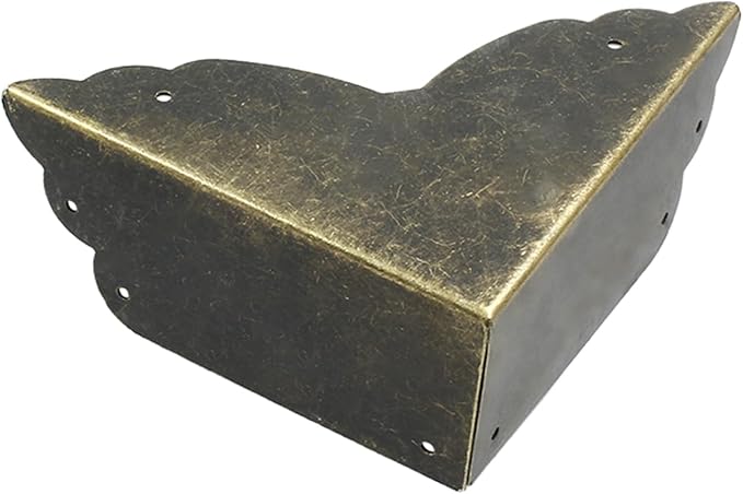 Bivethoi 8 Packs Bronze Box Corner Protectors, Edge Cover Safety Guard Furniture Decorative Metal Table Corner (2.76" x 1.18")