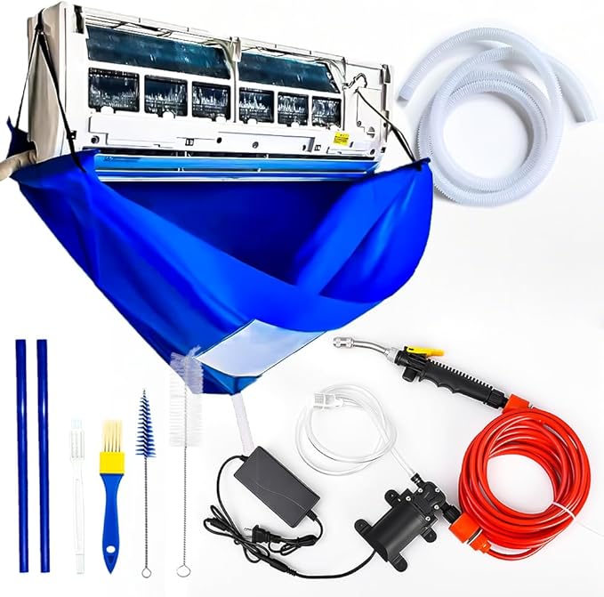 Ac Cleaning Bag With Support Rods, Air Conditioner Cleaning Kit with Strong Washing Tool, Ac Cleaning kit, Minisplit Cleaning Kit, Air Conditioning Water Bag Kit Universal for Home AC Cleaning