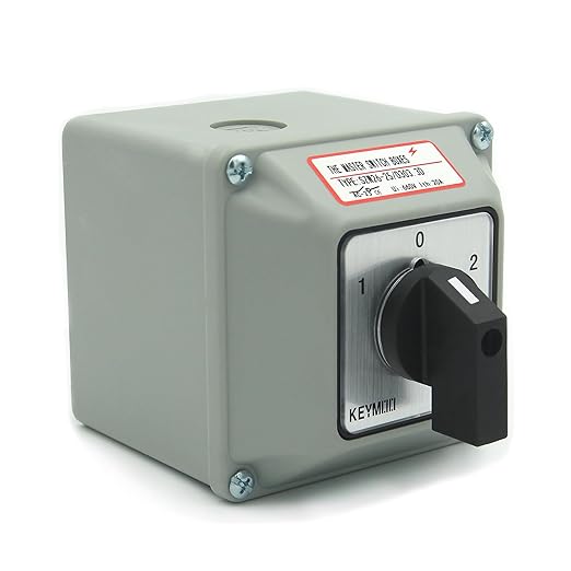 25A Rotary Changeover Switch with Exterior Box for Solar Power System, 3 Position 3 Phase 12 Terminals, 2-Way 3NO 3NC Universal Selector Switch 25/D303.3D