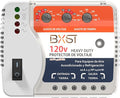 BXST Surge Protector, 20A Voltage Regulator, Wiring Heavy Duty Power Surge Protector Outlet for Refrigerator, TV, Computer and Home Appliance, Adjustable, LED Display Screen, 120V, 2400W, 140J