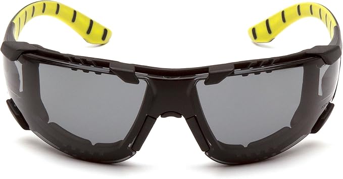 Pyramex Endeavor Plus Safety Glass Black/Gray Frame With Foam Padding Clear H2MAX Anti-fog Lens