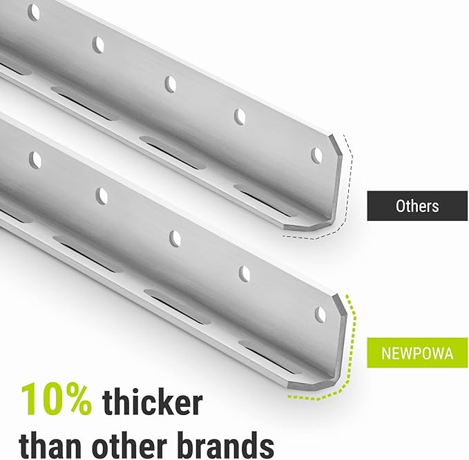 Newpowa Solar Panel Mounting Z Bracket with Nuts and Bolts Supporting for RV, Boat, Wall, Off Grid Roof Installation A Sets of 4 Units Sliver Aluminum