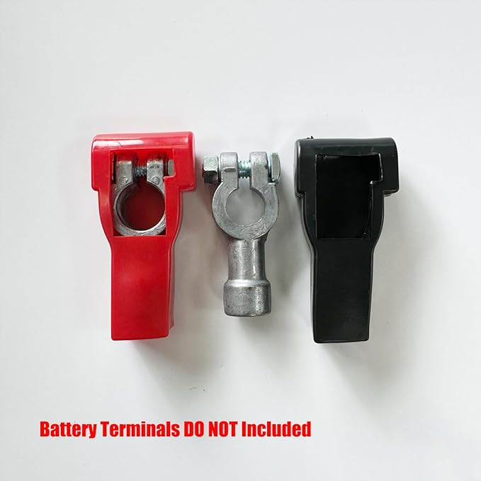 Ampper Top Post Flexible Battery Terminal Cover, Battery Terminal Clamp Insulator Protector W/Washers for Car, Vehicle, RV and Boat (Specific, 4 Sets)