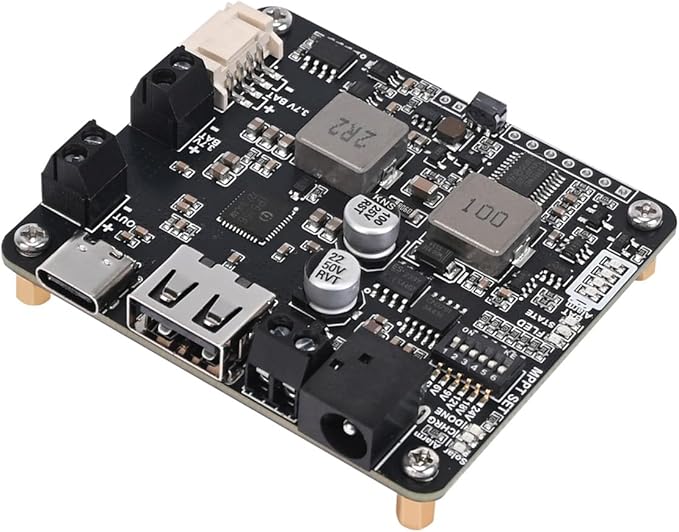 5V-24V Solar Power Management Module with MPPT, Type-C Power Adapter, 5V/3.1A Regulated Output, USB C, Ideal for Solar Charging, IoT & Eco-Friendly Projects (Not with 18650)