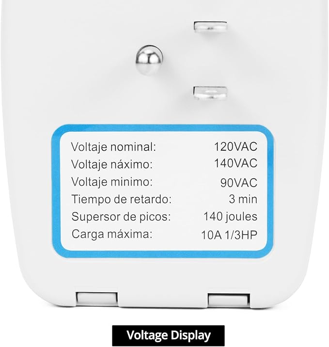 QWORK Voltage Protector 2-Pack for Major Appliances, 120V 1400W, Surge & Voltage Fluctuation Protection for Air Conditioners, TV/PC, Freezers