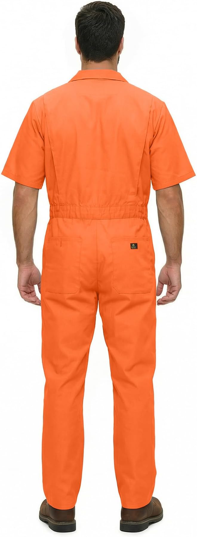 Natural Uniforms Mens Short Sleeve Zip Up Coverall, Stain and Wrinkle Resistant (Orange, X-Small Tall)