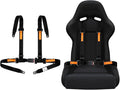 Yakitoko Universal 4 point Safety Harness Set 2 in Fits Go Kart,UTV,ATV,Racing Black