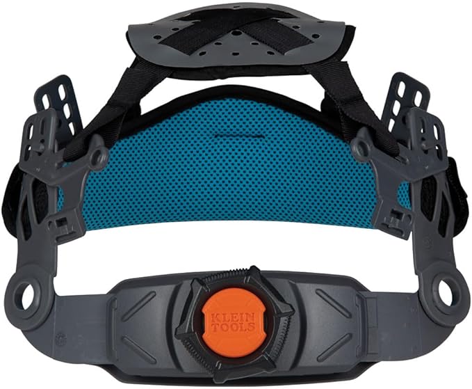 Klein Tools 60346 Hard Hat, Non-Vented Full Brim, Class E, Premium KARBN Pattern, Rechargeable Lamp, Padded Sweat-Wicking Sweatband, Top Pad