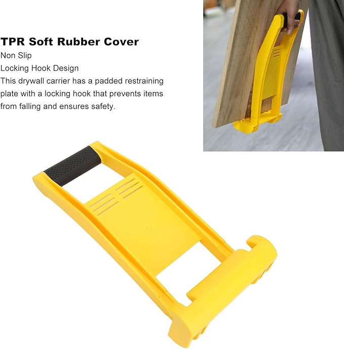 Tyenaza Drywall Carrier, ABS Drywall Carrying Handle Lift and Carry Panel Mover for Wood Board Glass with 176 lbs Load Bearing