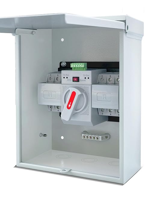 63A Automatic Transfer Switch for Generator, 3P, 120/240V Dual Power Generator Transfer Switch Meeting NEMA 3R Standards for Outdoor and Indoor