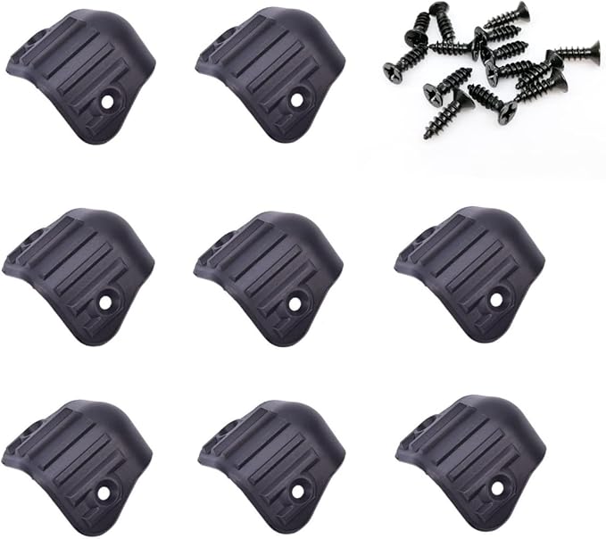 8 Pack Speaker Cabinet Corners Protector Stackable Subwoofer Box Round Angle Edge Armor Guard ABS Plastic Mounting Corner Wrap for Guitar AMP Stage Amplifier PA DJ Audio Sound Case Protection