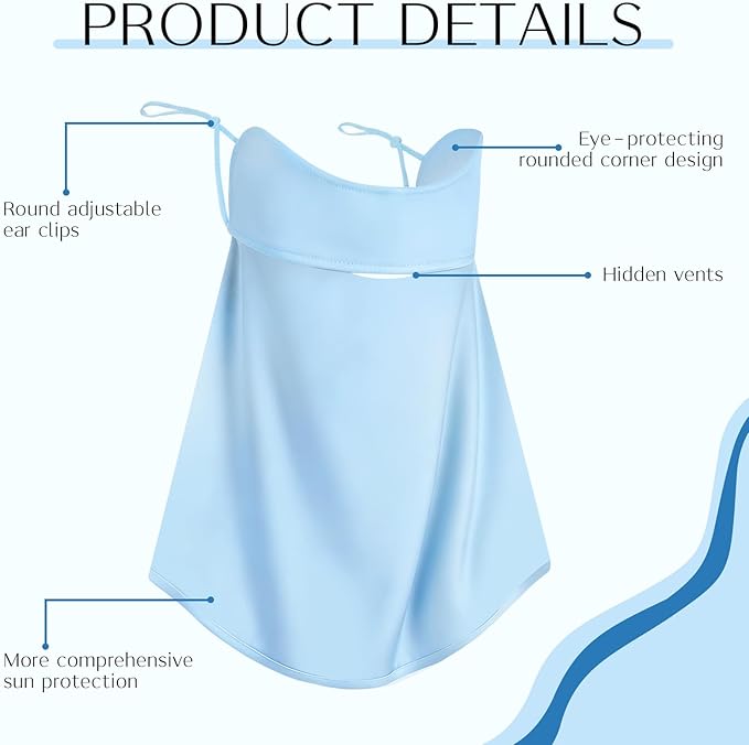 4 Pcs UV Sun Protection Face Mask with Neck Coverage Neck Gaiter Scarf UPF50+ Face Shield Breathable Cooling Design for Summer Outdoor Activities