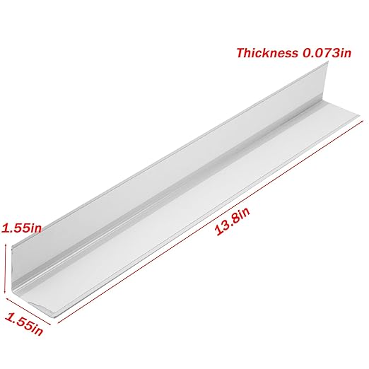 LC LICTOP Aluminum Corner Guards, Metal Angle Stock, Peel and Stick L Shaped Wall Door Frame, Cabinet Protectors Edge Trim Molding, 13.8in L x 1.55in W x 0.07in T, 4Pcs White