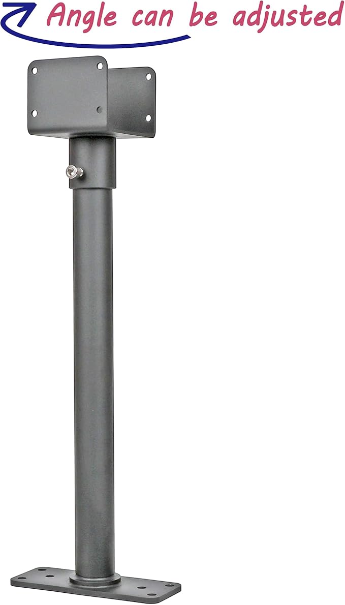2Pack 3.6" Saddle Stainless Steel Roof Riser for Patio Pergola, 18-1/4 Inches High, Black Finish