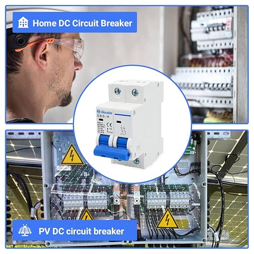 DC Miniature Circuit Breaker 2 Poles 500V 16A 25A 32A 63A Isolator for Solar PV System, Thermal Magnetic Trip, DIN Rail Mounting (25A)