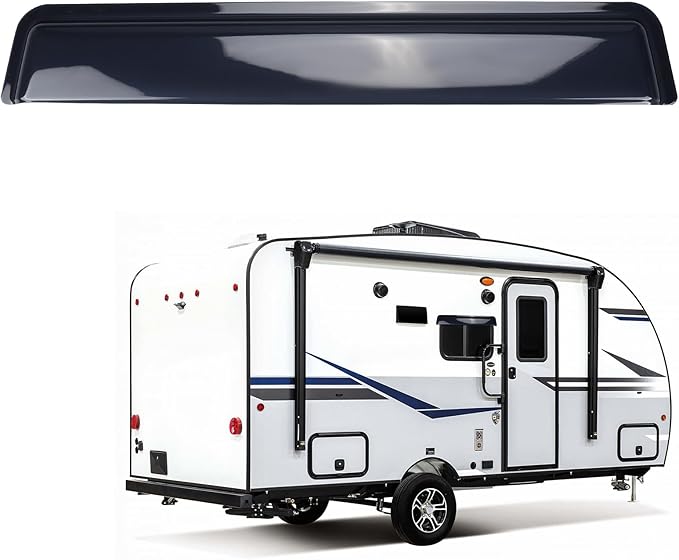 RV Visor Deflector, Rain Guard Extra Durable Sun Wind Air Side Vent Window Deflector Fits for 30inch Wide Window