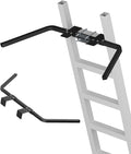 Ladder Stabilizer, Adjustable Heavy Duty Ladder Standoff with Pins & Sheet for Wing Span/Wall Extended Accessory, Ladders Roof Stabilizer with Non-Slip Rubber Pads for Roof Gutter Guard, Black