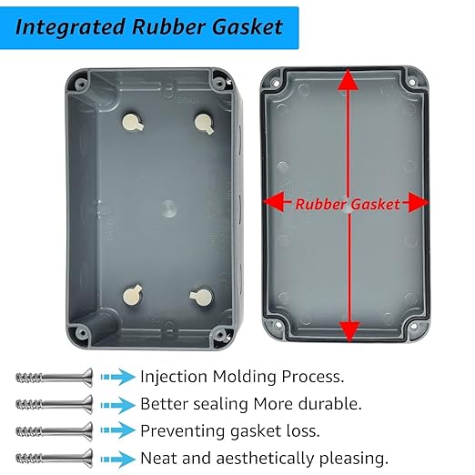 Nineleaf Waterproof Electrical Box,6PK Outdoor Junction Boxes, IP66 External Electrical Project Enclosure Box Grey,7 1/8" x 4 1/2 "x 4" inch(181x111x100 mm), for Outdoor Use