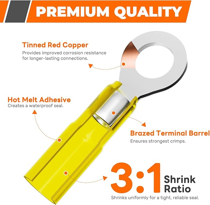 Crimping Tool For Heat Shrink Connectors, 310PCS AWG 22-10 Waterproof Automotive Marine Grade Heat Shrink Wire Connectors and Wire Stripper