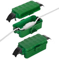 Flemoon [2 Pack] IP55 Small Outdoor Electrical Box Waterproof (Inner 5.9 x 3.2 x 1.8inch), Extension Cord Cover with Detachable Awning Covers for Plug, Outlet, Holiday Lights, Green