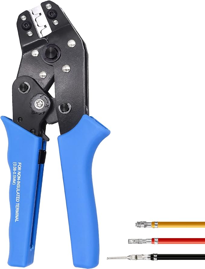 Taiss JST Crimping Tool,Dupont Crimping Tool,JST Crimper,Dupont Crimper,Ratcheting Wire Crimper for JST Connector XH 2.54mm,PH2.0,D-sub Terminals,(0.08-0.5mm² 28-20AWG)