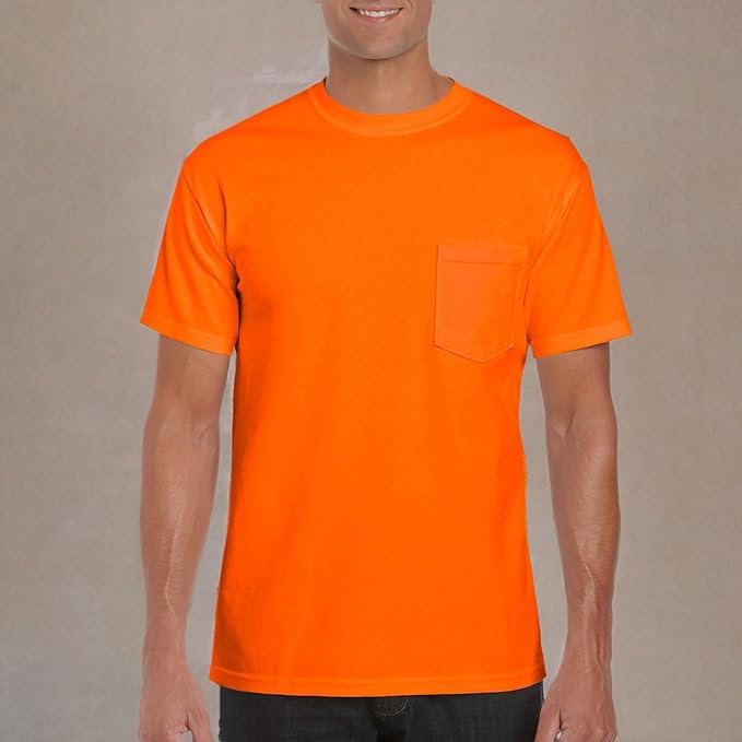 Gildan Unisex Adult DryBlend Workwear T-Shirts with Pocket, 2-Pack