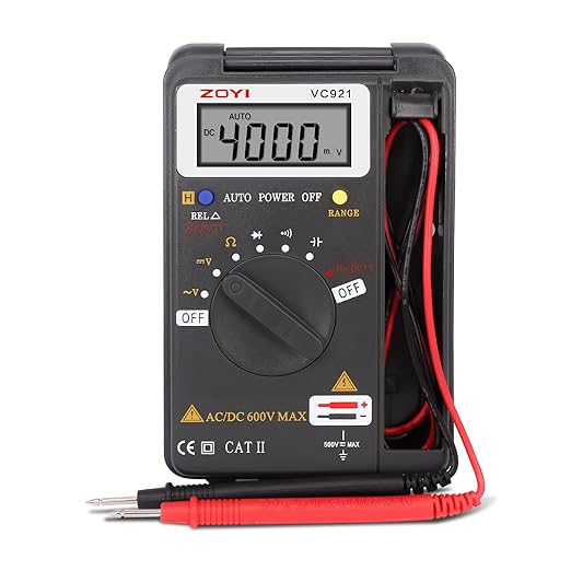 ZOYI 921 Digital Multimeter Card Tester with Auto-ranging 4000 Count, AC/DC Voltage, Frequency, Resistance, and Continuity for Beginners