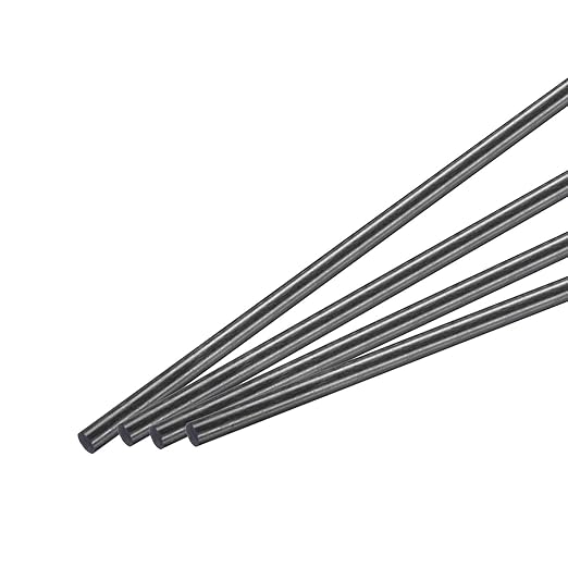 MECCANIXITY 4 Pack Carbon Fiber Rod, 5mm x 150mm for RC Plane DIY Tool Wing Tube Quadcopter Arm