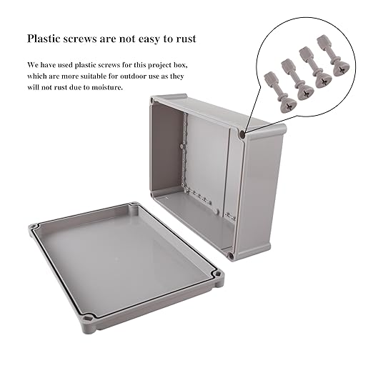 Junction Boxes-15" x 11" x 5.1" IP65 ABS Plastic Dustproof Waterproof Electrical Box Project Junction Conduit Box for Electrical Outdoor Enclosure