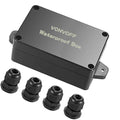 Electrical Box,Outdoor Universal Junction Box,Dustproof Weatherproof IP67 ABS Plastic Box with Fixed Hole and 4pcs x M16 Cable Gland,3.94''x2.68''x1.57''(100x68x40mm)(Black)