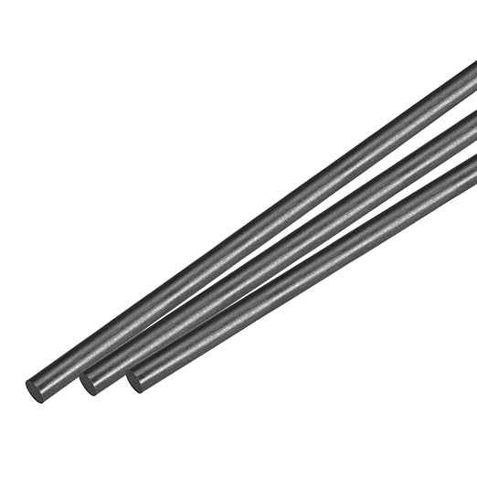 MECCANIXITY Carbon Fiber Rod, 6mm x 420mm for RC Plane DIY Tool Wing Tube Quadcopter Arm, Pack of 3