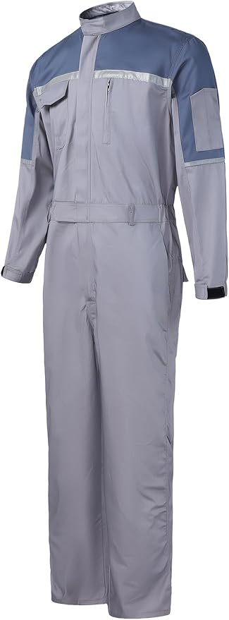 Mens Reflective Coverall Work Mechanics Coverall Work Suit Hi Vis Jumpsuit Bicolor Overalls