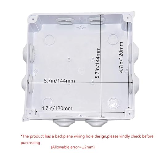 Zulkit Junction Box ABS Plastic Dustproof Waterproof IP65 Universal Electrical Boxes Project Enclosure White 5.9 x 5.9 x 2.8 inch (150 x 150 x 70mm)