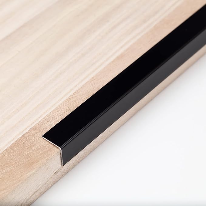Aluminum Peel and Stick L Molding Corner Guards with 90° Angle for Wall Door Frame Cabinet Baseboard Protection and Decoration, 35.4in x 0.8in (3Pcs)