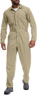 Coveralls for Men Long Sleeve Cotton Blend Work Jumpsuit with Multi Pockets Utility Work Wear