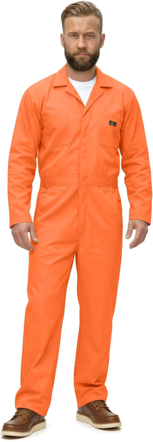 Natural Uniforms Mens Long Sleeve Zip Up Twill Coverall, Stain and Wrinkle Resistant