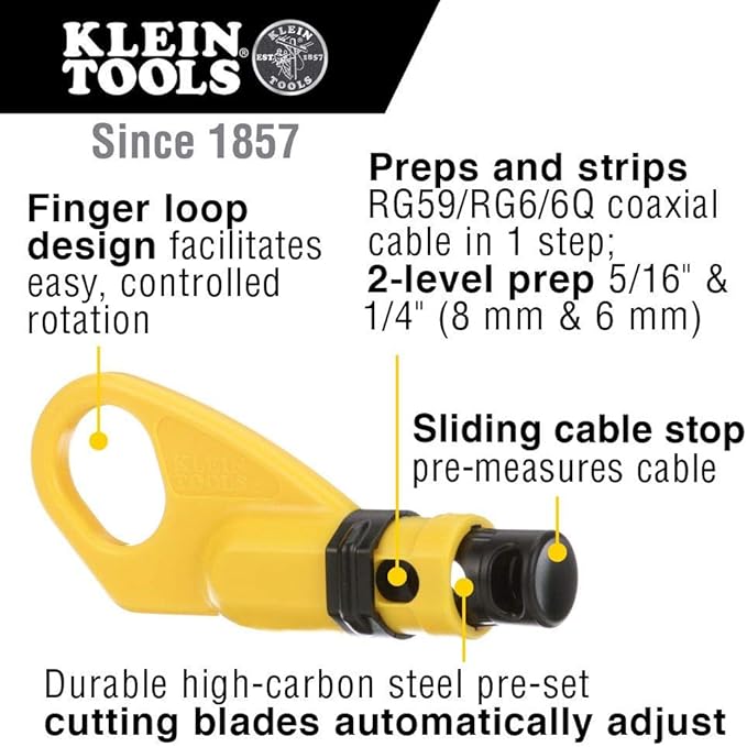 Klein Tools VDV110-061 Radial Cable Stripper, Coaxial Cable Stripper