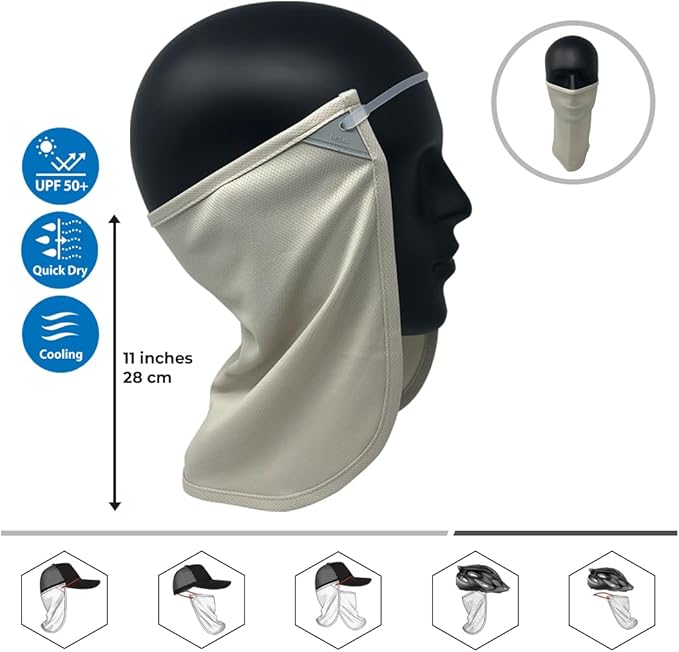 CoolNES - UV Sun Protection Neck Drape Adjustable Multifunctional 2 in 1 Face Covering for Outdoor Fishing - Unisex