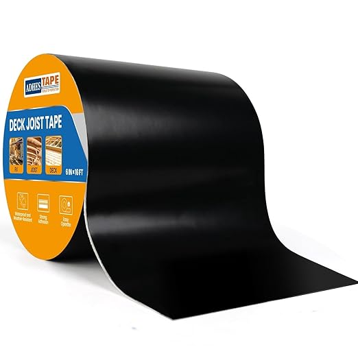 ADHES Deck Joist Tape, 6" x 50' Weather Resistance & Waterproof Butyl Joist Tape for Decking, Deck Flashing Tape Ideal for Wood Beams Roof, Outdoor Construction Use