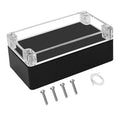 LeMotech Project Box ABS Plastic IP65 Waterproof Dustproof Electrical Junction Box with Clear Cover Outdoor Enclosure for Electronics, Black 6.2"x 3.5"x 2.3"(158x90x60mm)(Pack of 1)