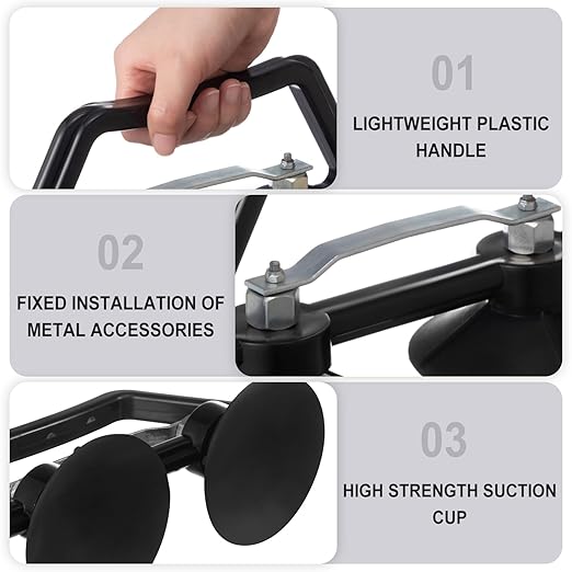 Shimeyao 1 Pcs Heavy Duty 5 Double Suction Cup Panel Elevator for Steel Raised Floor Panels Tile Marble Glass and Granite