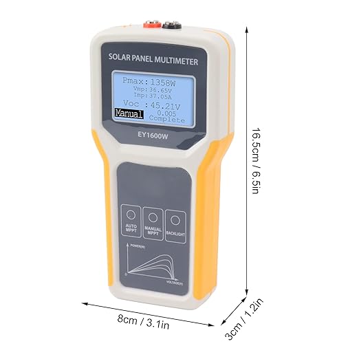 Solar Panel Tester, EY1600W Photovoltaic Multimeter with Backlight, MPPT Open Circuit Voltage Tool for Solar PV Testing for Car Boat