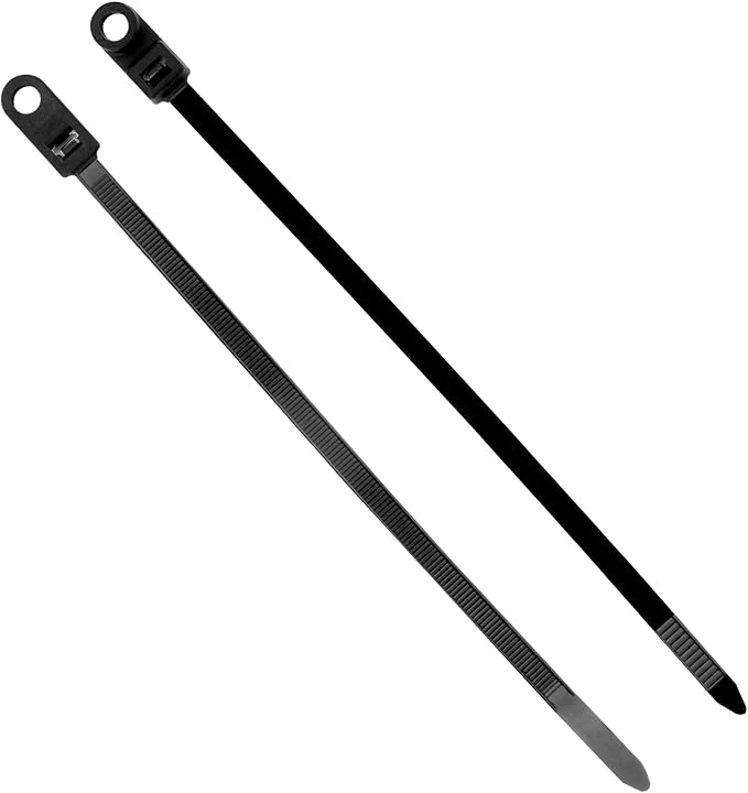 Conext Link 100 Nylon Cable Wire Zip Ties Mounting Hole Nail Screw 50 LBS 8" Inch Black