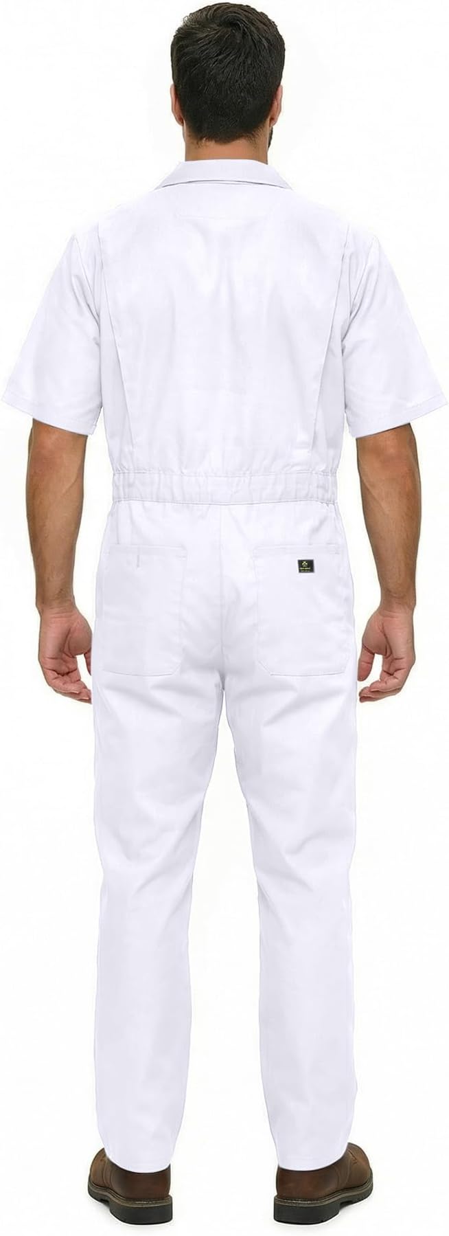 Natural Uniforms Mens Short Sleeve Zip Up Coverall, Stain and Wrinkle Resistant (White, 3X-Large)