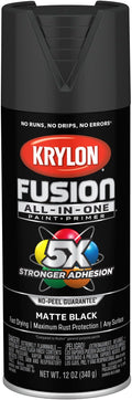 Krylon Fusion All-In-One Adhesive Spray Paint for Indoor/Outdoor Use, 12 oz, Black