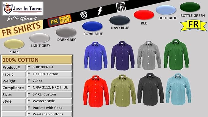 FR Welding Shirt – Flame Resistant, Fire Retardant, 100% Cotton, 7oz Lightweight