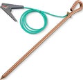Grounding rod for earthing,Grounding Wire with Crocodile Clip for electric fences,generator,antennas (17.4 inch Ground Rod + 6.2ft Crocodile Clip Wire)